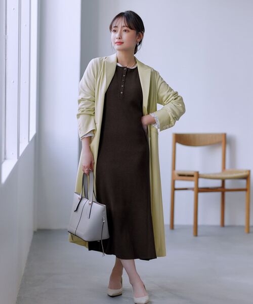 COHINA(コヒナ)の「ラメシアースリーブニットワンピース 【低身長・小柄女性】(ワンピース・レディース・グレー/ブラウン/グリーン・REGULAR/SHORT)」の18枚目の写真