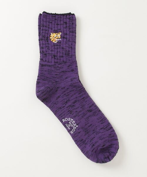 ROSTER SOX（ロスターソックス）の「ROSTER SOX/ロスターソックス　B TIGER SOCKS メンズ レディース（ソックス/靴下・メンズ・ブラック/パープル・1/2）」の3枚目の写真