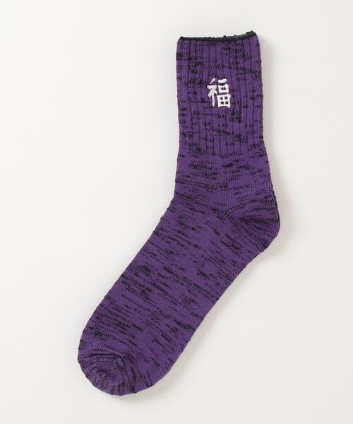 ROSTER SOX（ロスターソックス）の「ROSTER SOX/ロスターソックス　B TIGER SOCKS メンズ レディース（ソックス/靴下・メンズ・ブラック/パープル・1/2）」の4枚目の写真