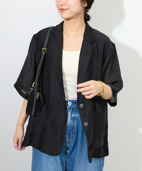 SLOBE IENA｜シアーハーフスリーブジャケット | Rakuten Fashion