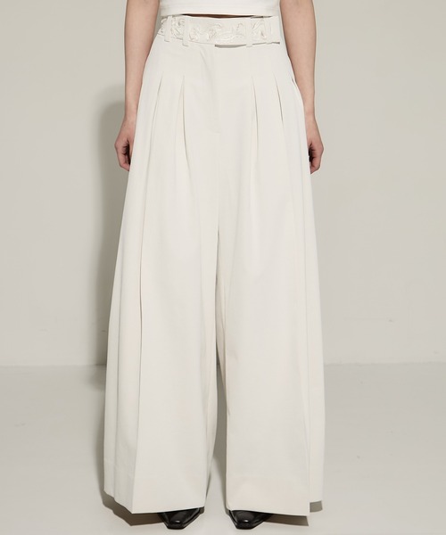 MURRAL/ミューラル】Cucurbita embroidered wide slacks/エン