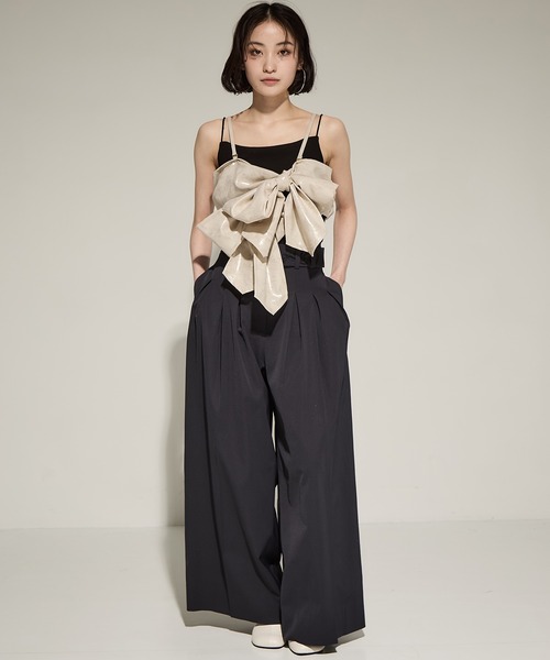 MURRAL/ミューラル】Cucurbita embroidered wide slacks/エン