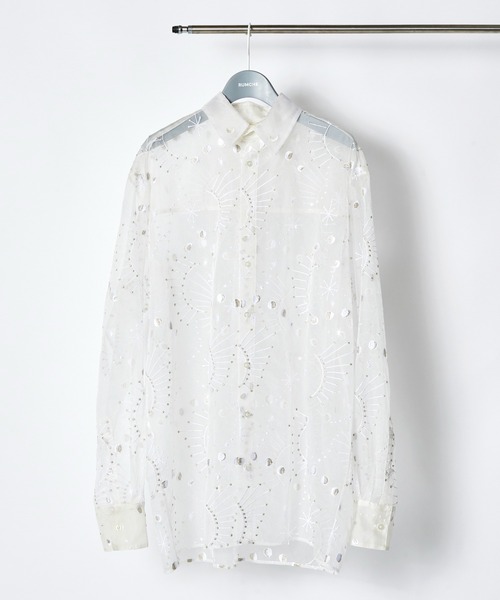 RUMCHE（ラムシェ）の「Sheer Embroidery Shirt / シアーエンブロイダリーシャツ（シャツ/ブラウス・レディース・ホワイト・FREE）」の2枚目の写真