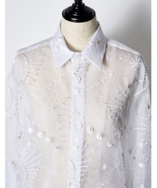 RUMCHE（ラムシェ）の「Sheer Embroidery Shirt / シアーエンブロイダリーシャツ（シャツ/ブラウス・レディース・ホワイト・FREE）」の6枚目の写真