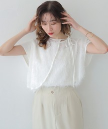 【CLEIO】フリンジジョーゼットレイヤード半袖ブラウス FRINGE GEORGETTE LAYERED BLOUSE/940-13604