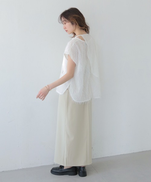 CLEIO(クレイオ)の「【CLEIO】フリンジジョーゼットレイヤード半袖ブラウス FRINGE GEORGETTE LAYERED BLOUSE/940-13604(Tシャツ/カットソー・レディース・ブラック/ホワイト・FREE)」の16枚目の写真