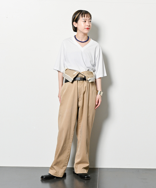 CITYSHOP(シティーショップ)の「V NECK Tシャツ(Tシャツ/カットソー・レディース・グレー/サックスブルー/ホワイト・FREE)」の14枚目の写真