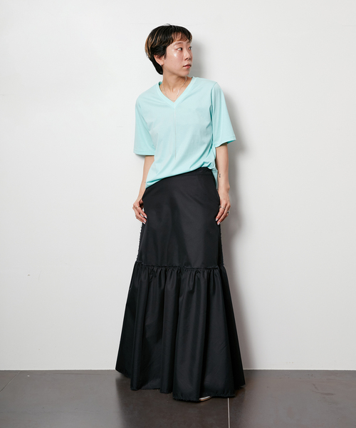 CITYSHOP(シティーショップ)の「V NECK Tシャツ(Tシャツ/カットソー・レディース・グレー/サックスブルー/ホワイト・FREE)」の15枚目の写真