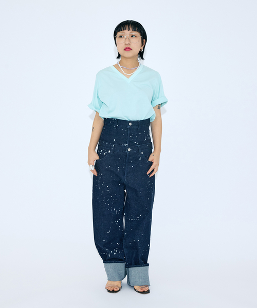 CITYSHOP(シティーショップ)の「V NECK Tシャツ(Tシャツ/カットソー・レディース・グレー/サックスブルー/ホワイト・FREE)」の16枚目の写真