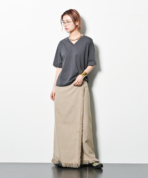 CITYSHOP(シティーショップ)の「V NECK Tシャツ(Tシャツ/カットソー・レディース・グレー/サックスブルー/ホワイト・FREE)」の18枚目の写真