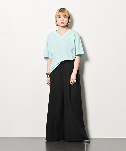 CITYSHOP(シティーショップ)の「V NECK Tシャツ(Tシャツ/カットソー・レディース・グレー/サックスブルー/ホワイト・FREE)」の20枚目の写真