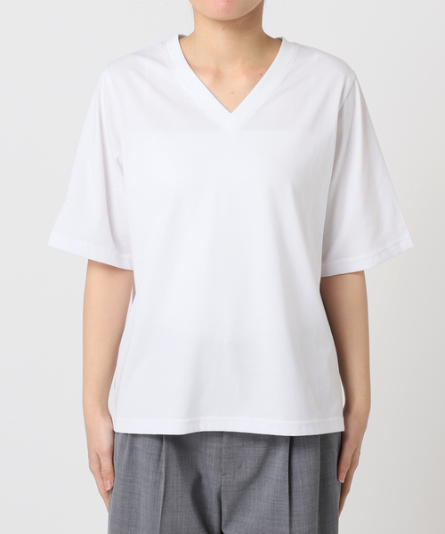 CITYSHOP(シティーショップ)の「V NECK Tシャツ(Tシャツ/カットソー・レディース・グレー/サックスブルー/ホワイト・FREE)」の21枚目の写真