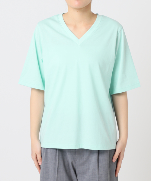CITYSHOP(シティーショップ)の「V NECK Tシャツ(Tシャツ/カットソー・レディース・グレー/サックスブルー/ホワイト・FREE)」の6枚目の写真