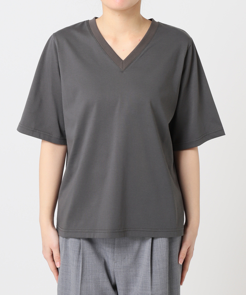 CITYSHOP(シティーショップ)の「V NECK Tシャツ(Tシャツ/カットソー・レディース・グレー/サックスブルー/ホワイト・FREE)」の8枚目の写真