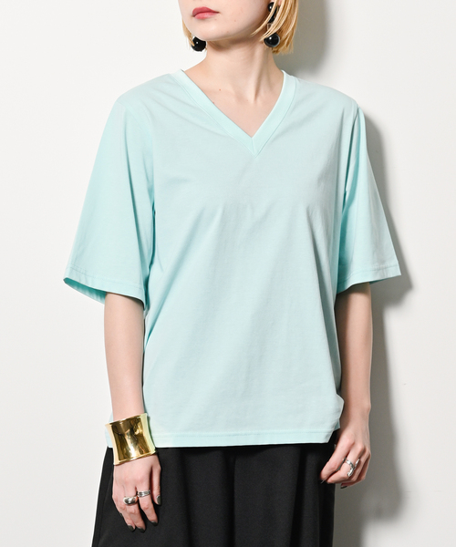 CITYSHOP(シティーショップ)の「V NECK Tシャツ(Tシャツ/カットソー・レディース・グレー/サックスブルー/ホワイト・FREE)」の13枚目の写真