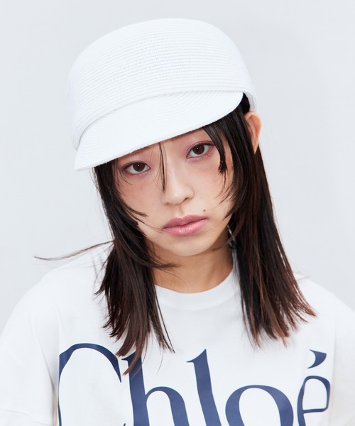 Narcissus(ナルシス)の「ラタンキャスケット ストローキャスケット(ハット・レディース・ホワイト/ブラック・FREE)」の3枚目の写真