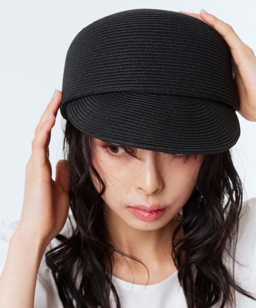 Narcissus(ナルシス)の「ラタンキャスケット ストローキャスケット(ハット・レディース・ホワイト/ブラック・FREE)」の5枚目の写真