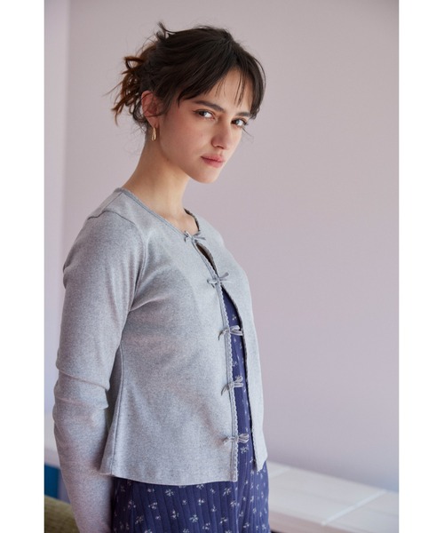 ALEXIA STAM(アリシアスタン)の「Ribbon Cardigan /リボンカーディガン(カーディガン/ボレロ・レディース・イエロー/グレー/チャコールグレー・M/S)」の13枚目の写真