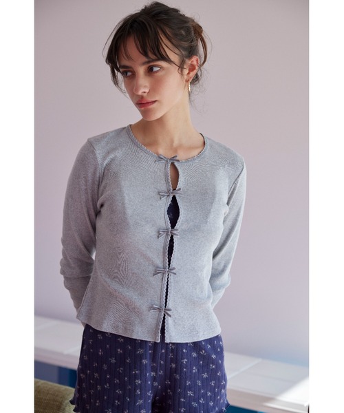 ALEXIA STAM(アリシアスタン)の「Ribbon Cardigan /リボンカーディガン(カーディガン/ボレロ・レディース・イエロー/グレー/チャコールグレー・M/S)」の14枚目の写真