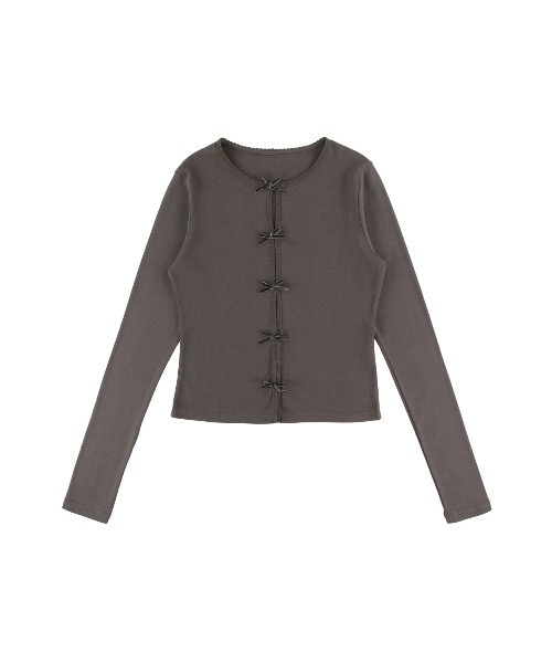 ALEXIA STAM(アリシアスタン)の「Ribbon Cardigan /リボンカーディガン(カーディガン/ボレロ・レディース・イエロー/グレー/チャコールグレー・M/S)」の21枚目の写真