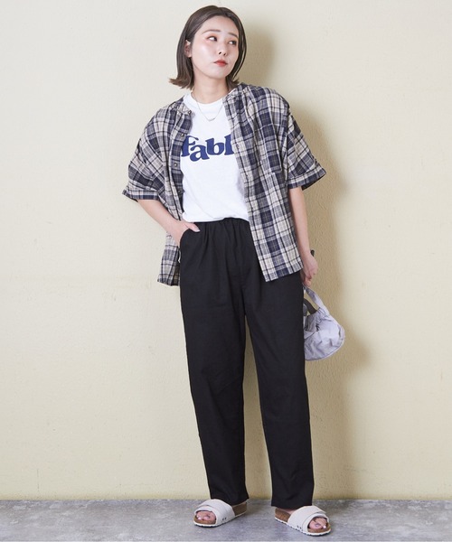 CUBE SUGAR（キューブシュガー）の「チェック柄ドルマンシャツ（シャツ/ブラウス・レディース・スミクロ/ネイビー/レッド/カーキ/マルチ・M）」の15枚目の写真