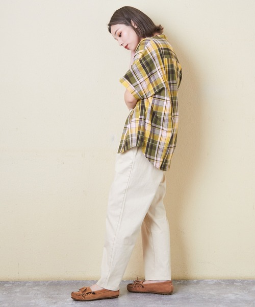 CUBE SUGAR（キューブシュガー）の「チェック柄ドルマンシャツ（シャツ/ブラウス・レディース・スミクロ/ネイビー/レッド/カーキ/マルチ・M）」の12枚目の写真