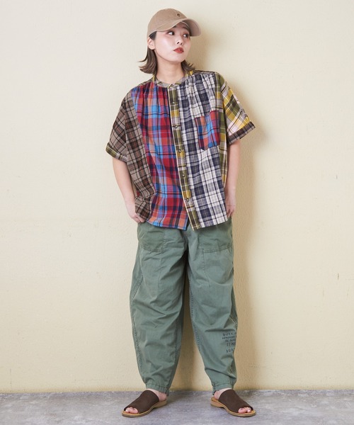 CUBE SUGAR（キューブシュガー）の「チェック柄ドルマンシャツ（シャツ/ブラウス・レディース・スミクロ/ネイビー/レッド/カーキ/マルチ・M）」の18枚目の写真