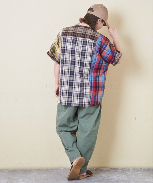 CUBE SUGAR（キューブシュガー）の「チェック柄ドルマンシャツ（シャツ/ブラウス・レディース・スミクロ/ネイビー/レッド/カーキ/マルチ・M）」の22枚目の写真