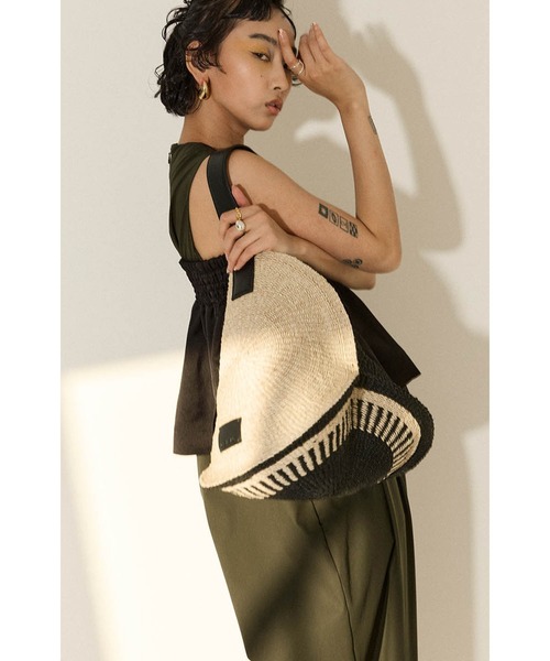 新品未使用 OMMO CIRCLE STRAW BAG MIX OMMO ONLINE STORE / CIRCLE STRAW BAG