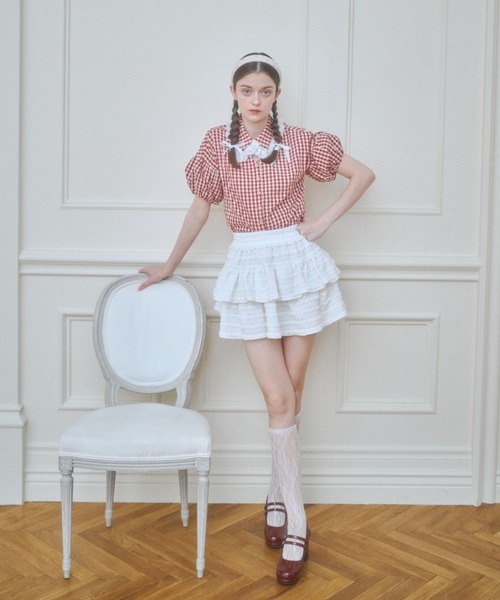 最終値下げ　ドイリーレース使いスカート PINK HOUSE（ピンクハウス）の「ドイリーレース使いスカート