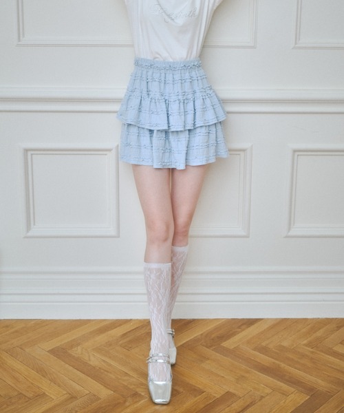 Lovilyn(ラヴィリン)の「ティアードレーススカート(インパン)(スカート・レディース・ホワイト/ブラック/サックスブルー・SMALL/MEDIUM)」の17枚目の写真