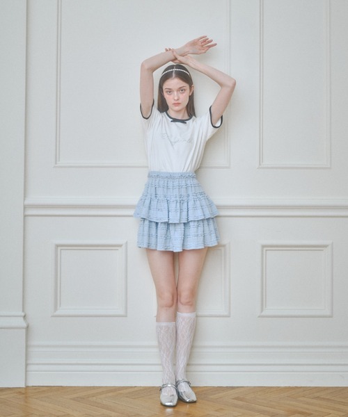 Lovilyn(ラヴィリン)の「ティアードレーススカート(インパン)(スカート・レディース・ホワイト/ブラック/サックスブルー・SMALL/MEDIUM)」の19枚目の写真