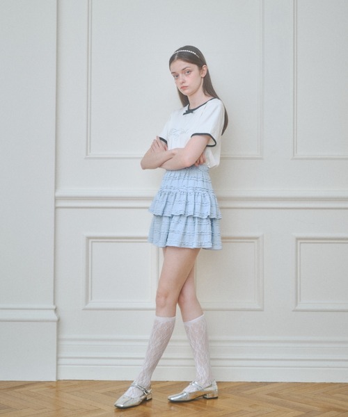 Lovilyn(ラヴィリン)の「ティアードレーススカート(インパン)(スカート・レディース・ホワイト/ブラック/サックスブルー・SMALL/MEDIUM)」の21枚目の写真