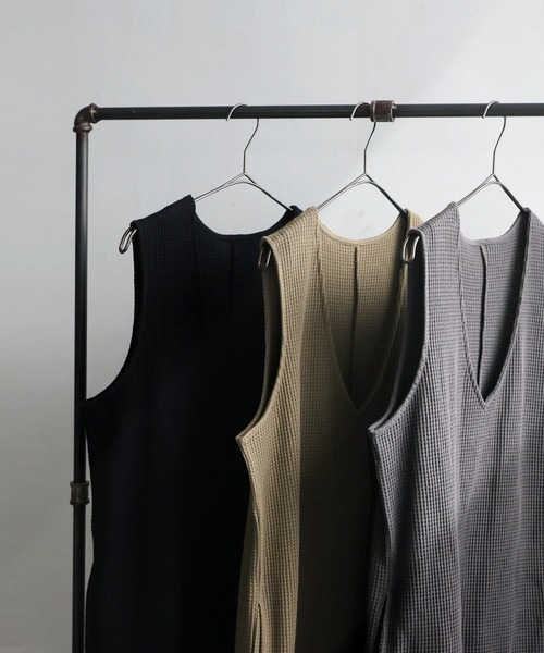 antiqua(アンティカ)の「ワッフルワンピース(ワンピース・レディース・ブラック/チャコールグレー/カーキ・ONESIZE)」の20枚目の写真