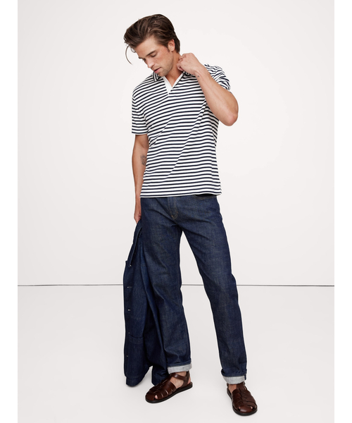 00s BANANA REPUBLIC ストライプポロシャツ ブラック 00s BANANA REPUBLIC ストライプポロシャツ ブラック - メルカリ