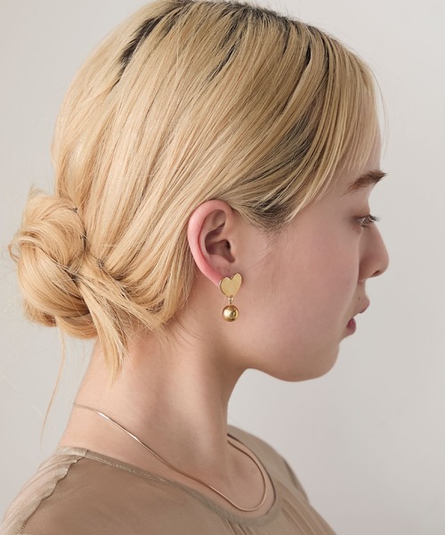 セール】【forksy.】ハートボールピアス（ピアス（両耳用