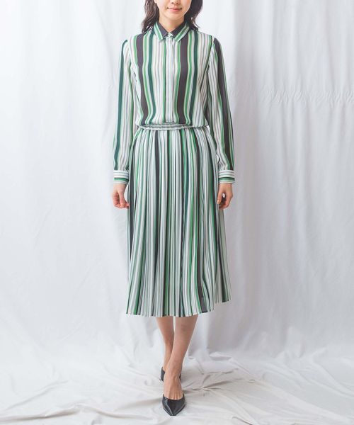 ナラカミーチェ（NARACAMICIE）/【NARACAMICIE】【セットアップ対応】マルチストライププリーツスカート セール】【NARACAMICIE】【セットアップ対応】マルチストライプ