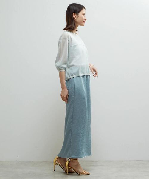 SOFFITTO（ソフィット）の「シアーニットオーバーサイズプルオーバー（ニット/セーター・レディース・ミント/オフホワイト/ブラック・FREE）」の11枚目の写真