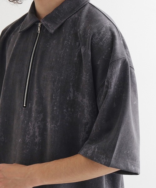 tk.TAKEO KIKUCHI（ティーケータケオキクチ）の「ヴィンテージライクハーフジップポロシャツ（ポロシャツ・メンズ・ライトグレー/ブラック/オリーブ/ベビーピンク・01/02/03）」の14枚目の写真