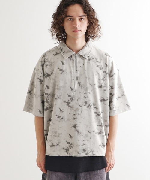 tk.TAKEO KIKUCHI（ティーケータケオキクチ）の「ヴィンテージライクハーフジップポロシャツ（ポロシャツ・メンズ・ライトグレー/ブラック/オリーブ/ベビーピンク・01/02/03）」の22枚目の写真