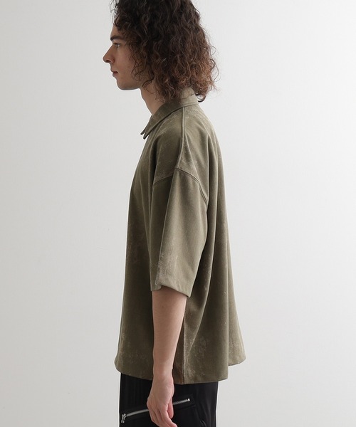 tk.TAKEO KIKUCHI（ティーケータケオキクチ）の「ヴィンテージライクハーフジップポロシャツ（ポロシャツ・メンズ・ライトグレー/ブラック/オリーブ/ベビーピンク・01/02/03）」の17枚目の写真