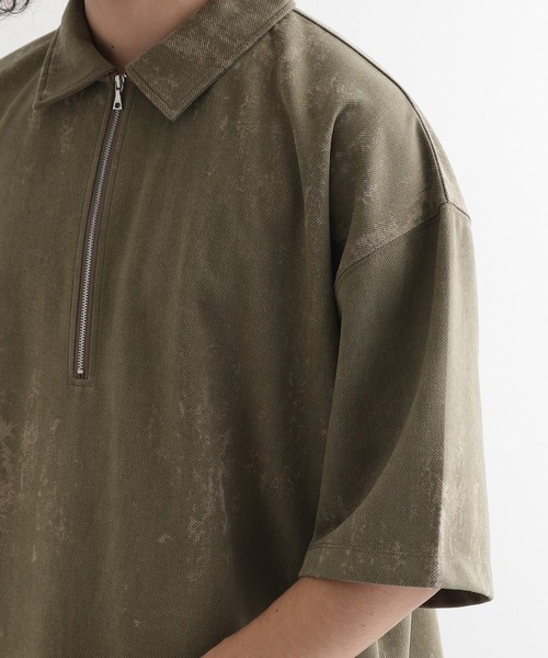 tk.TAKEO KIKUCHI（ティーケータケオキクチ）の「ヴィンテージライクハーフジップポロシャツ（ポロシャツ・メンズ・ライトグレー/ブラック/オリーブ/ベビーピンク・01/02/03）」の21枚目の写真