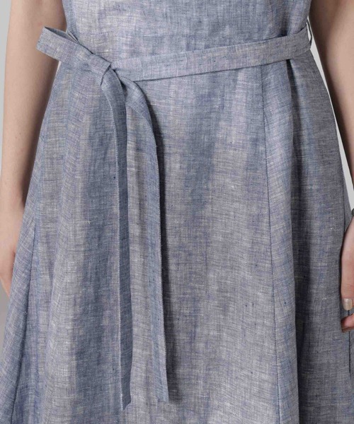 セール】ヨーロピアンフラックス Aラインノースリーブワンピース