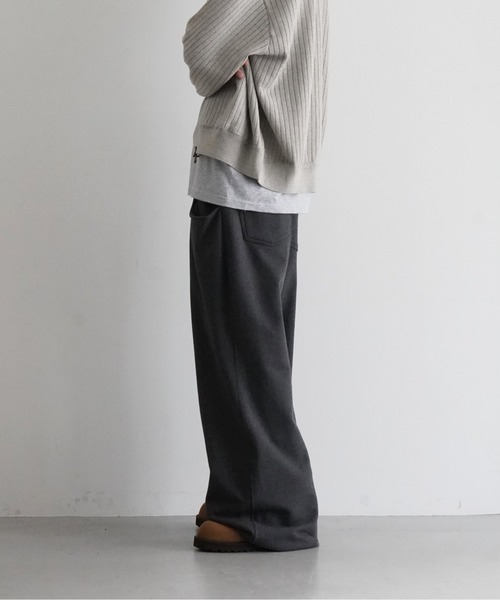 NEONSIGN（ネオンサイン）の「【EXCLUSIVE】NEONSIGN blind tuck sweat pants（スウェットパンツ・メンズ・トップグレー/ブラック・46/44）」の5枚目の写真
