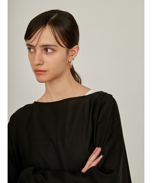 styling/（スタイリング）の「フレアヘムシアーブラウス（シャツ/ブラウス・レディース・ブラック/ホワイト/ライム・FREE）」の13枚目の写真