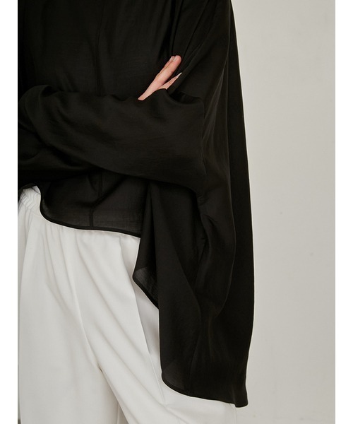 styling/（スタイリング）の「フレアヘムシアーブラウス（シャツ/ブラウス・レディース・ブラック/ホワイト/ライム・FREE）」の15枚目の写真