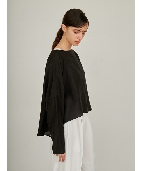 styling/（スタイリング）の「フレアヘムシアーブラウス（シャツ/ブラウス・レディース・ブラック/ホワイト/ライム・FREE）」の12枚目の写真