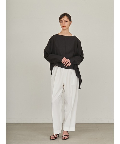 styling/（スタイリング）の「フレアヘムシアーブラウス（シャツ/ブラウス・レディース・ブラック/ホワイト/ライム・FREE）」の8枚目の写真