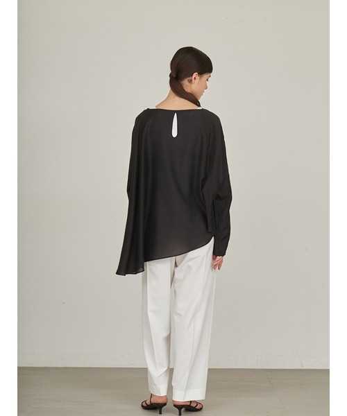 styling/（スタイリング）の「フレアヘムシアーブラウス（シャツ/ブラウス・レディース・ブラック/ホワイト/ライム・FREE）」の9枚目の写真