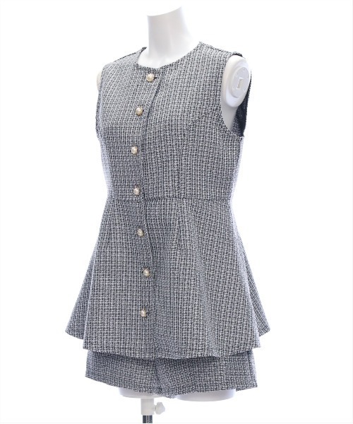 clear（クリア）の「サマーツイードフロントボタンチュニック&ショートパンツセット [着回し力抜群 大人 フェミニン]≪2025SS新作≫（チュニック・レディース・ピンク/アイボリー/ブラック/ブラック×ホワイト・M/S）」の22枚目の写真